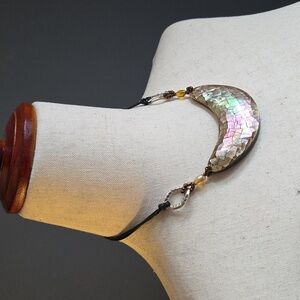 NEW Mosaic Moon Shaped Shell Necklace Filipino